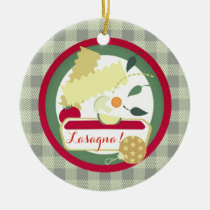 Lasagne Italian food Christmas tree ornament