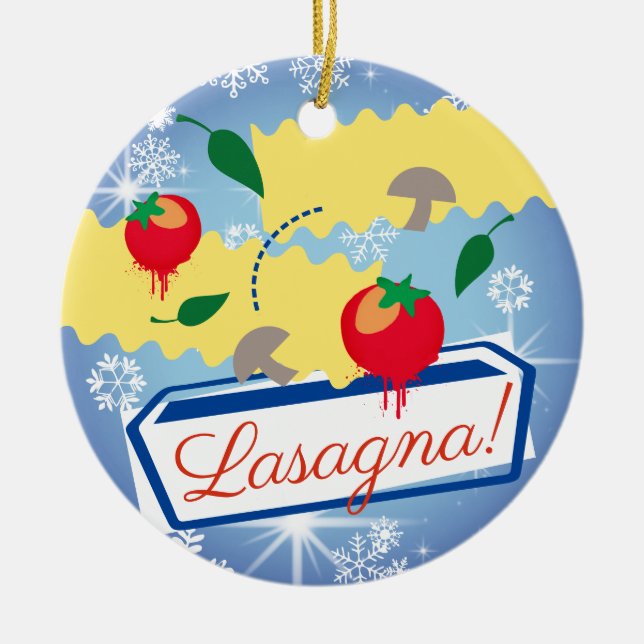 Lasagne Italian food Christmas tree ornament (Front)