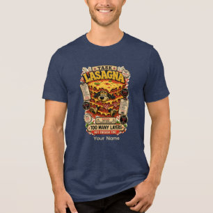Lasagne Personalised Funny Food Lover T-Shirt Tri- Tri-Blend Shirt