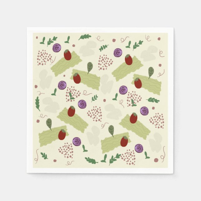 Lasagne Soup Pizza Restaurant Cheese Spaghetti    Napkin (Front)