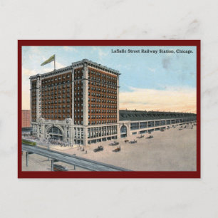 LaSalle Street Railway Station, Chicago Vintage Postcard