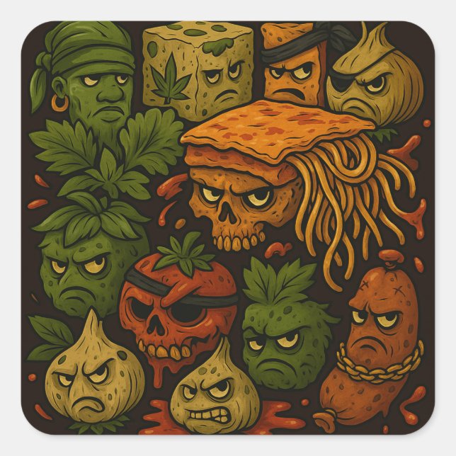 Lasanghetti's The Gang Square Sticker (Front)