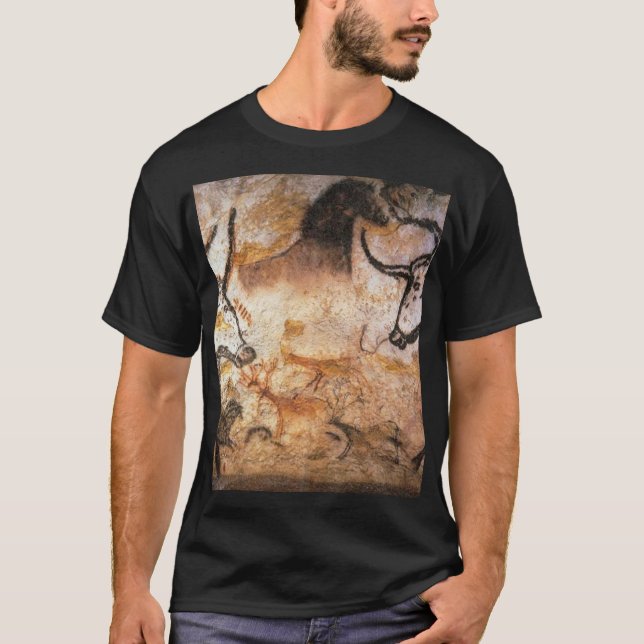 Lascaux Bulls Buffalo Cave Painting T-Shirt (Front)
