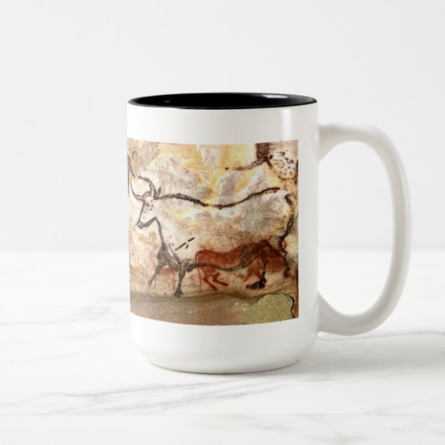 Lascaux Cave Painting: Bulls Two-Tone Coffee Mug (Right)