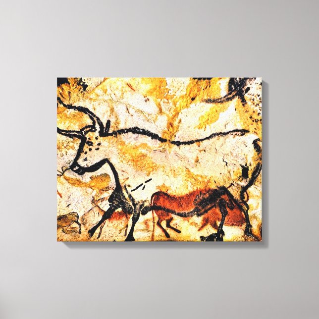 Lascaux Cave Painting of Cow on canvas (Front)