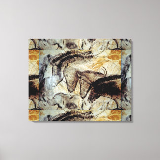 Lascaux Cave Painting of Horses on Canvas Print