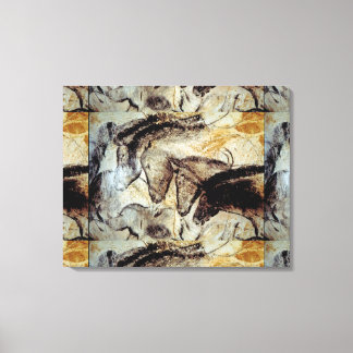 Lascaux Cave Painting of Horses on Canvas Print