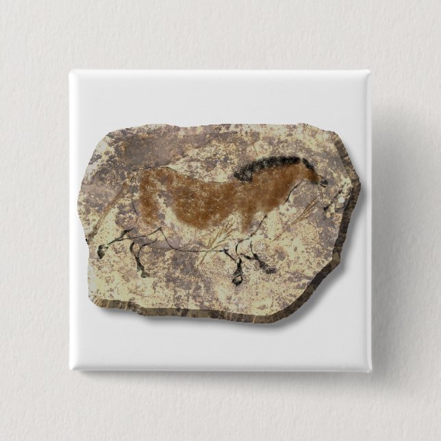 Lascaux  Horse stone 15 Cm Square Badge (Front)