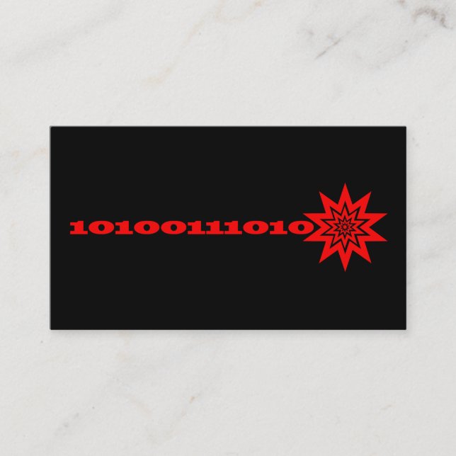 Laser Beam Data Burst Business Cards (Front)