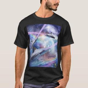 Laser Beam Eyes Shark In Space Galaxy Sharks T-Shirt
