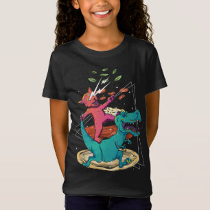 Laser Cat Dinosaur Pizza Tacos Rainbow Foodie Feli T-Shirt