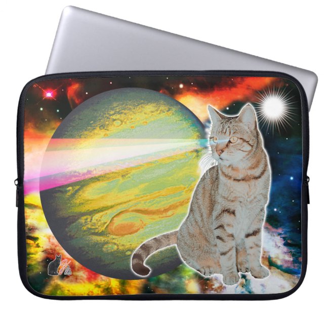 Laser-Cat Mossbody Laptop Sleeve (Front)