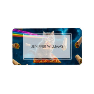 Laser Cat Pizza Party                              Label