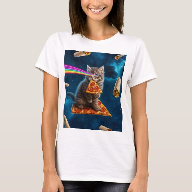 Laser Cat Pizza Party                              T-Shirt (Front)
