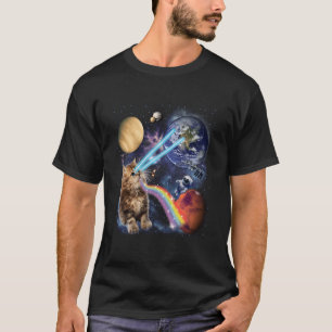 Laser Cat Space Cat Kitten Laser Eyes T-Shirt