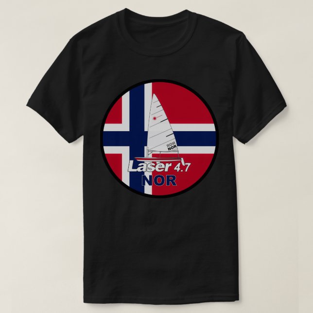 Laser Class Norway Laser sailing Olympics T-Shirt (Design Front)