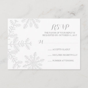 Laser-Cut Snowflakes Elegant Winter Wedding RSVP