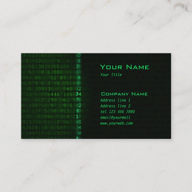 Laser Data scan Business Card (Front)
