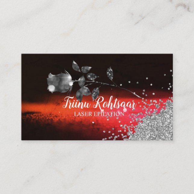 LASER EPILATION Glitter Sparkling Business Card (Front)