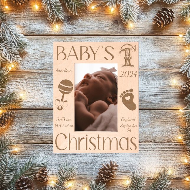 Laser Etched Baby 1st Christmas | Picture Frame (Creator Uploaded)