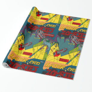 Laser-Eyed Zombies with Chainsaws Wrapping Paper