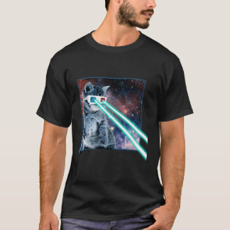 Laser Eyes Space Cat Kitty 3D Glasses T-Shirt