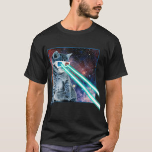 Laser Eyes Space Cat T-Shirt