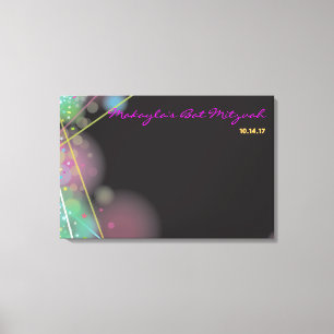 LASER GLOW Bar Bat Mitzvah Sign-In Board Canvas Print