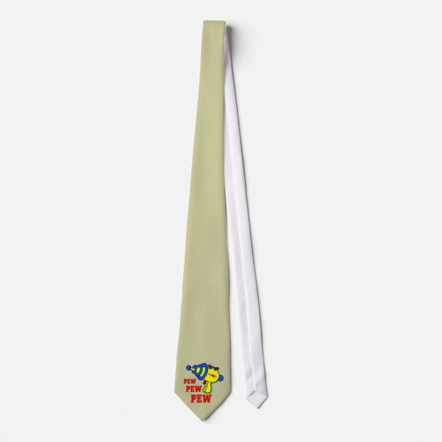 Laser Gun Pew Pew Pew Necktie Tie (Front)