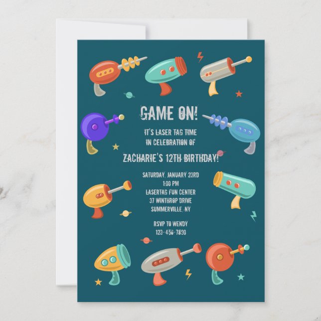 Laser Guns Invitation (Front)