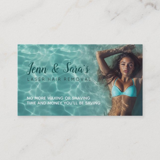 Laser Hair Removal business cards (Front)
