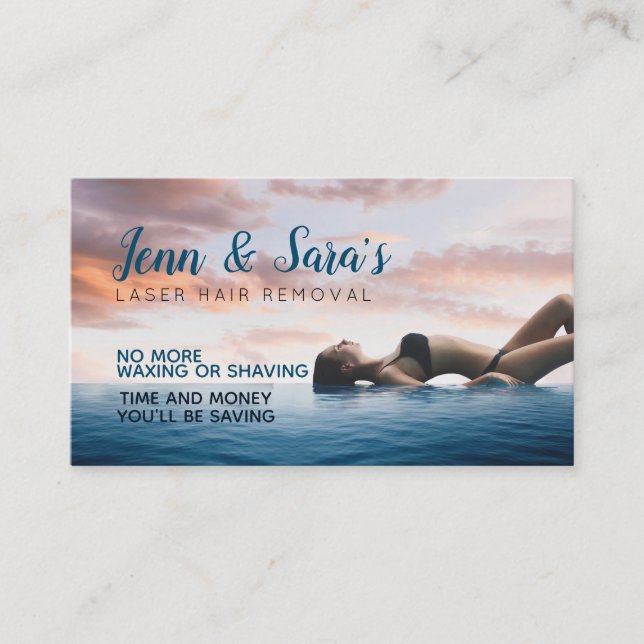 Laser Hair Removal business cards (Front)