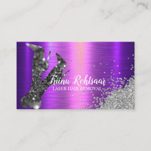 Laser Hair Removal Glitter Sparkling Business Card