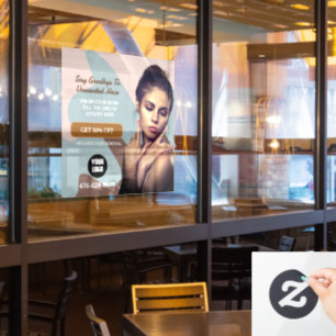 Laser Hair Removal Services Editable Window Cling