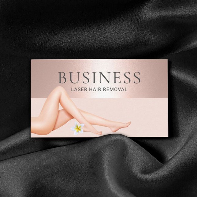Laser Hair Removal Skin Care Salon Rose Gold  Business Card (Creator Uploaded)