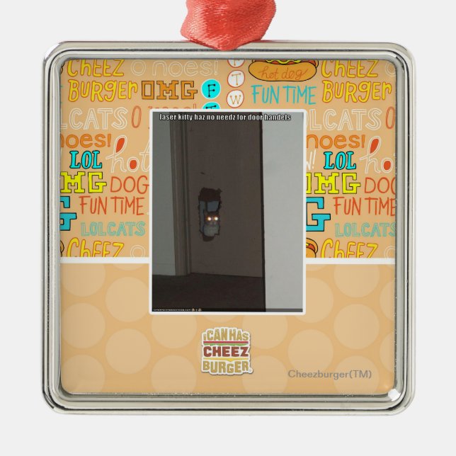 Laser Kitty Metal Tree Decoration (Front)