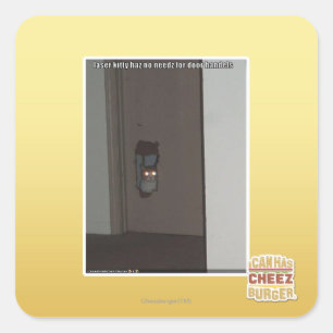 Laser Kitty Square Sticker