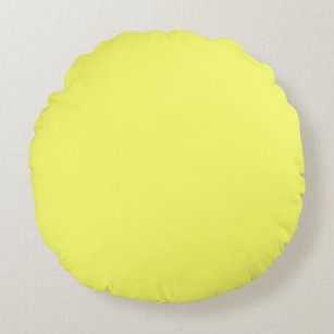 Laser Lemon  (solid colour)  Round Cushion