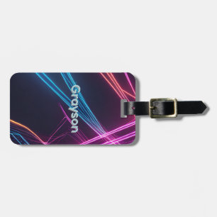 Laser Lights on Black Luggage Tag