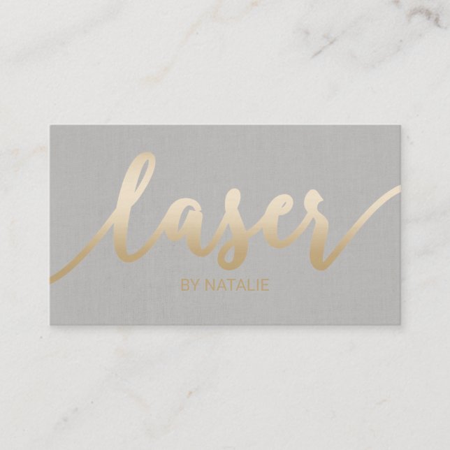 Laser Remedy Beauty Aesthetician Gold Typography Business Card (Front)
