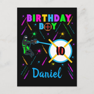 Laser Tag Birthday Boy Party Gamer Gaming  Postcard
