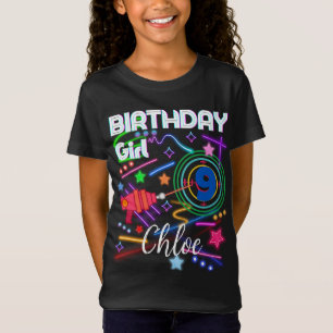 Laser Tag Birthday Girl Party Colourful Matching T-Shirt