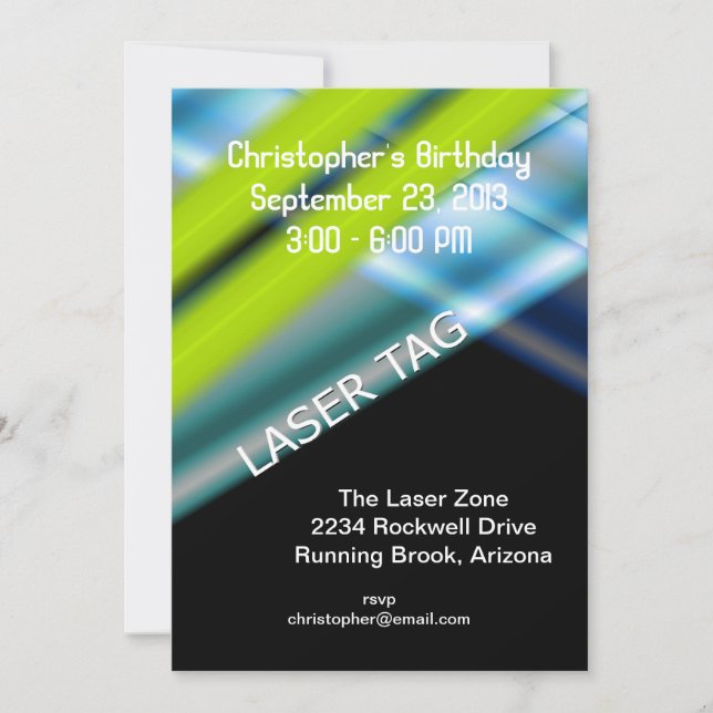 Laser Tag Birthday Invitation (Front)