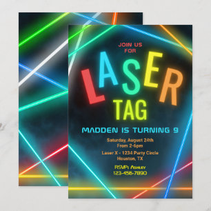 Laser Tag Birthday Invitation Laser Tag Party