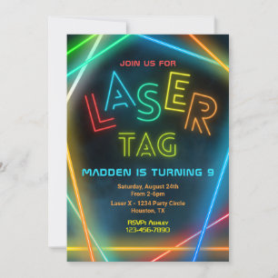 Laser Tag Birthday Invitation Laser Tag Party