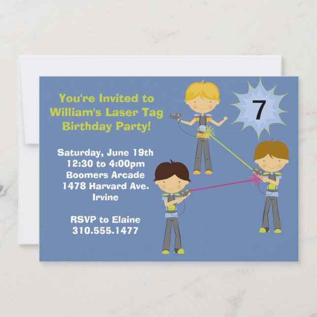 Laser Tag Birthday Party Invitation (Front)