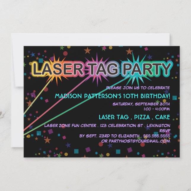 Laser Tag Birthday Party Invitation (Front)