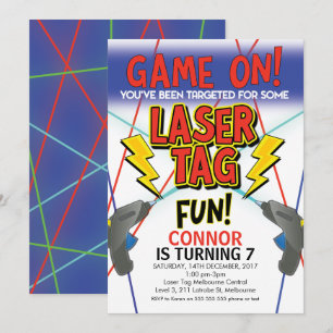 Laser Tag Birthday Party Invitation