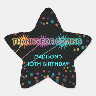Laser Tag Blast Star Thank You Favour Sticker