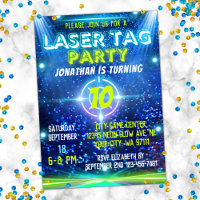 Laser Tag Blue Green Neon Glow Boys Birthday Party